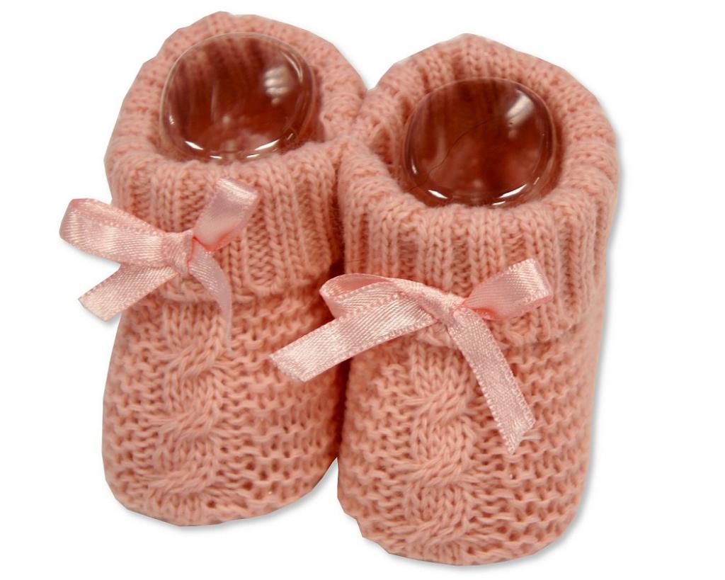 Nursery Time BSS-116-354RG 5035320104546 NT116-354-RG Rose Gold Cable Knit booties