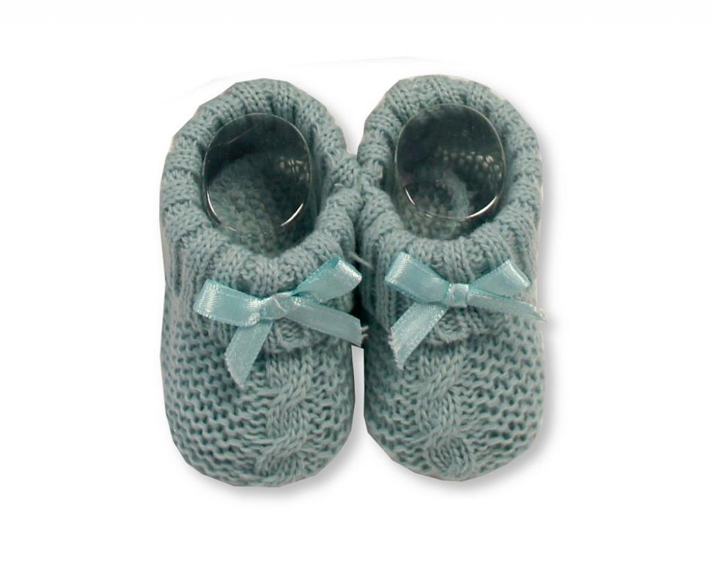 Nursery Time BSS-116-354SG 5035320169545 NT116-354-SG Sage Green Cable Knit Booties