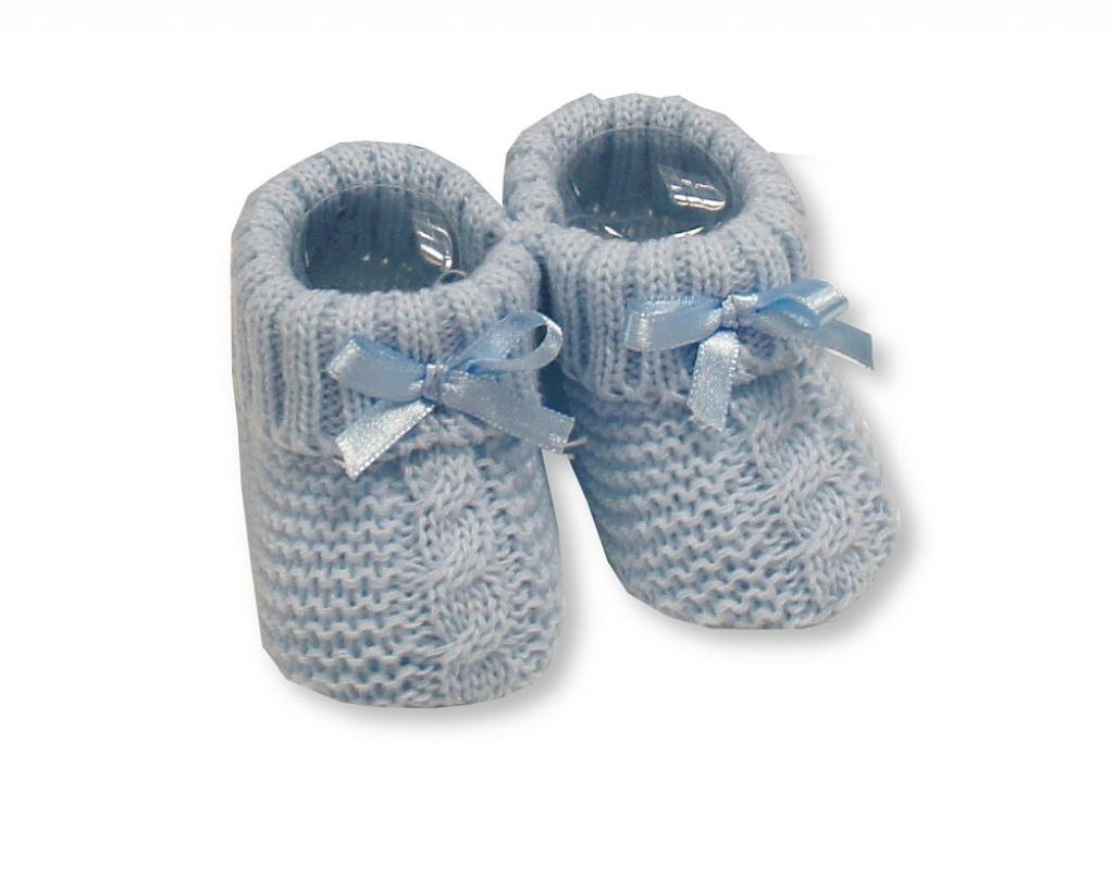 Nursery Time BSS-116-354S 5035320166544 NT116-354-S Sky Cable Knit Booties