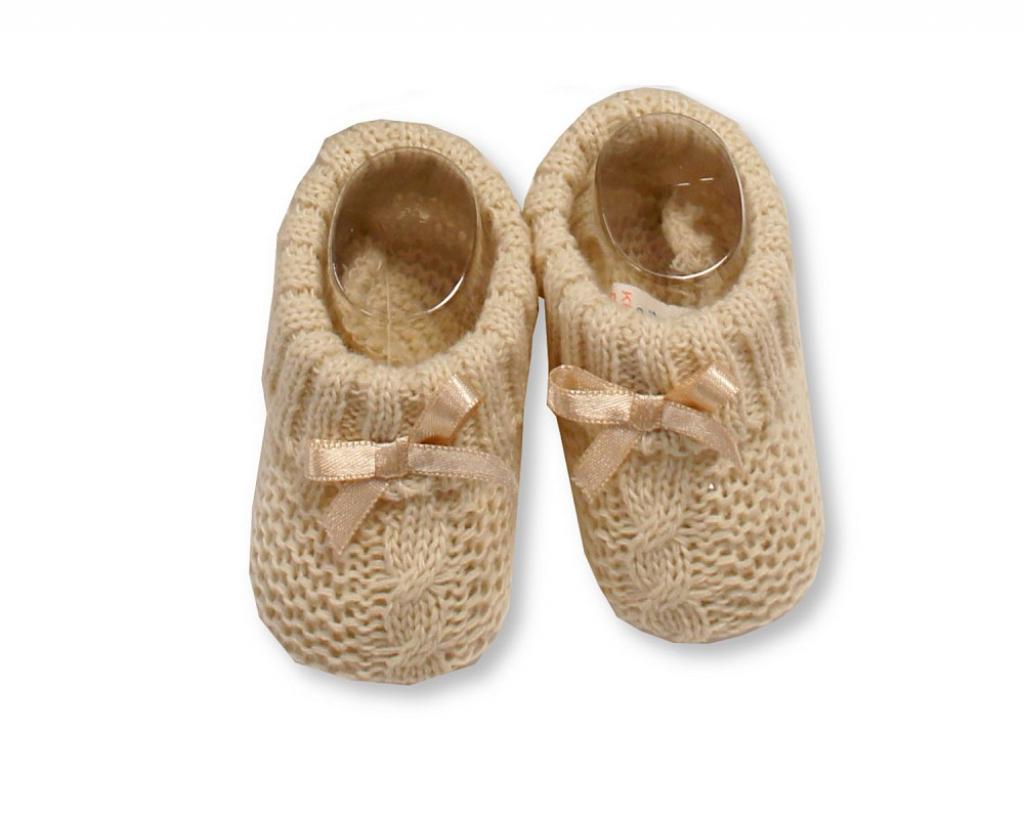 Nursery Time BSS-116-354TP 5035320168548 NT116-354-TP Taupe Cable Knit Booties