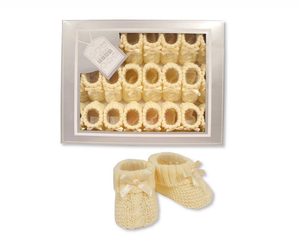 Nursery Time BSS-116-354P * NT116-354L Lemon Yellow Cable Knit Booties