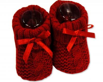 Nursery Time BSS-116-354R 5035320169545 NT116-354R Red Cable Knit Booties