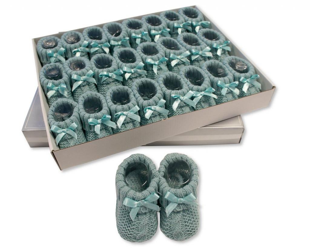 Nursery Time BSS-116-354SG 5035320169545 NT116-354SG Sage Green Cable Knit Booties