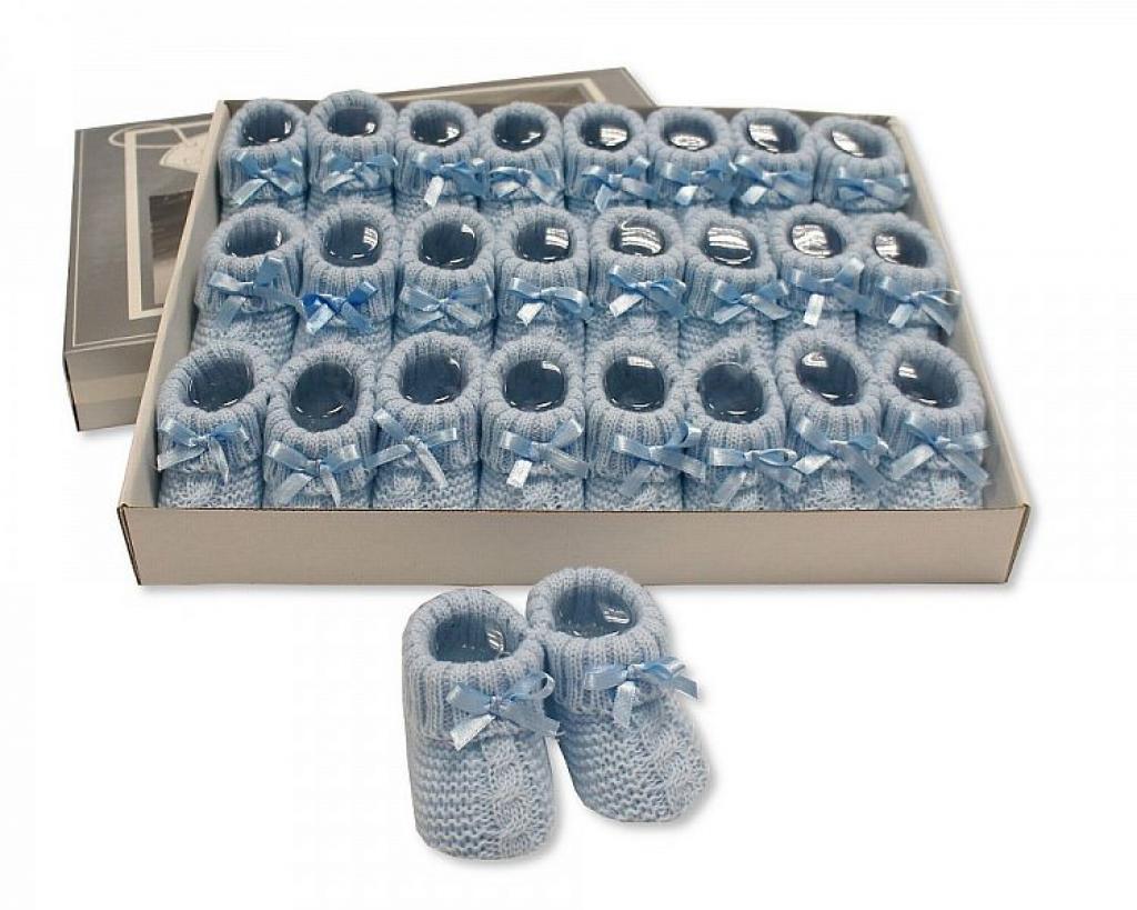 Nursery Time BSS-116-354S 5035320166544 NT116-354S Sky Cable Knit Booties