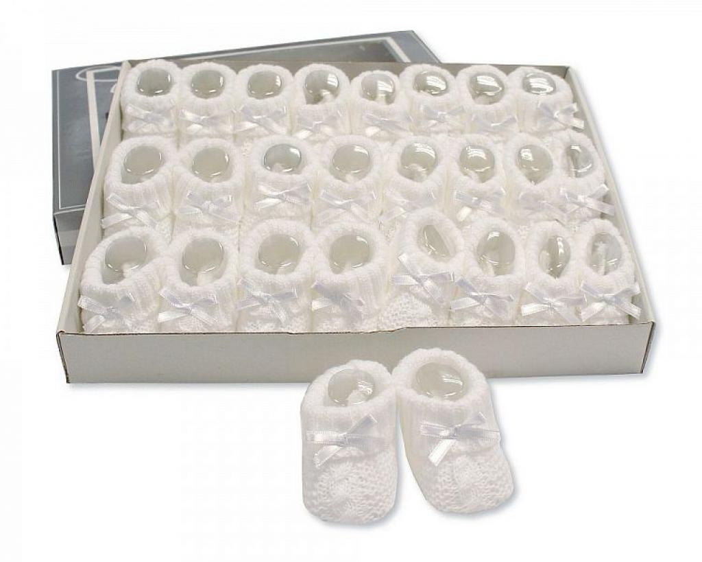 Nursery Time BSS-116-359W 5035320161549 NT116-354W White Cable Knit Booties