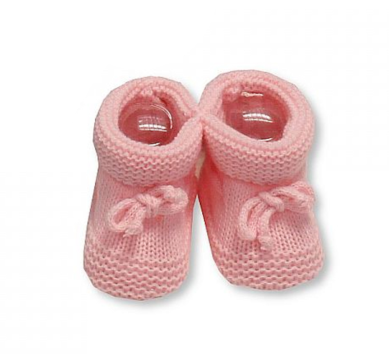 Nursery Time BSS-116-359P 5035320163604 NT116-359P Pink Knitted Booties