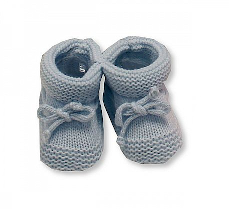 Nursery Time BSS-116-359S 5035320163604 NT116-359S Sky Knitted Booties