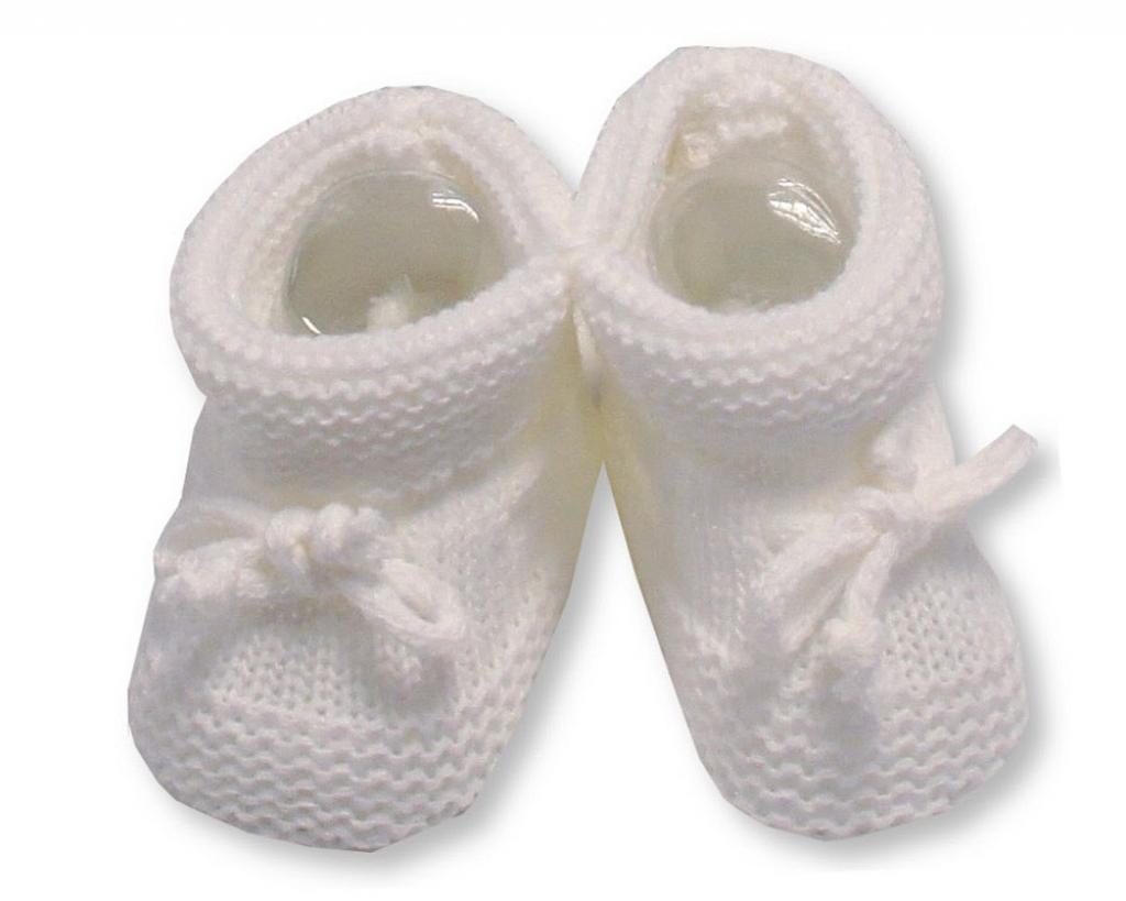 Nursery Time BSS-116-359W 5035320163604 NT116-359W White Knitted Booties