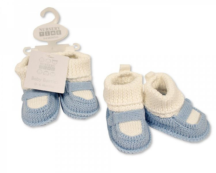 Nursery Time 503532016372 7 NT116-372 Booties with faux strap(0-6 months)
