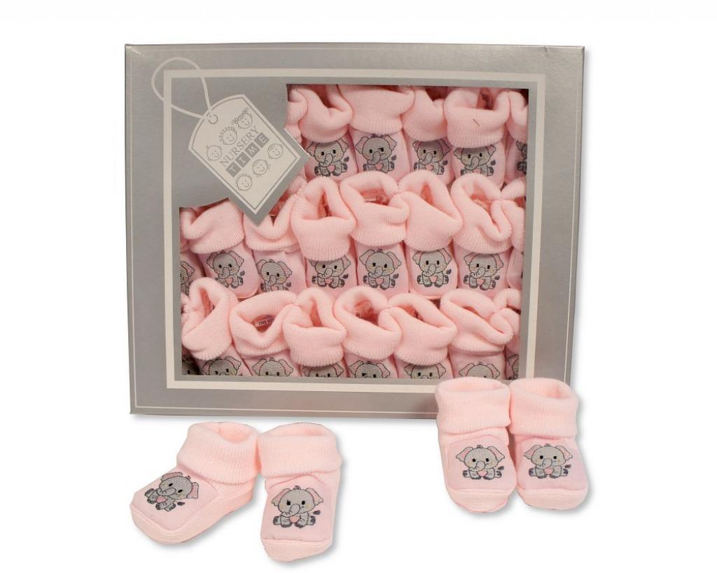 Nursery Time BSS-116-379P 5035320164793 NT116-379P Pink "Elephant" Booties