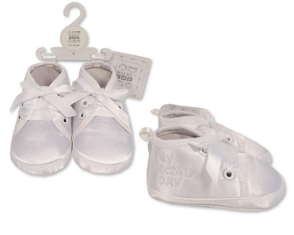 Nursery Time Bss-116-819w 503532016819 7 NT116-819W White Christening shoes (0-18months)