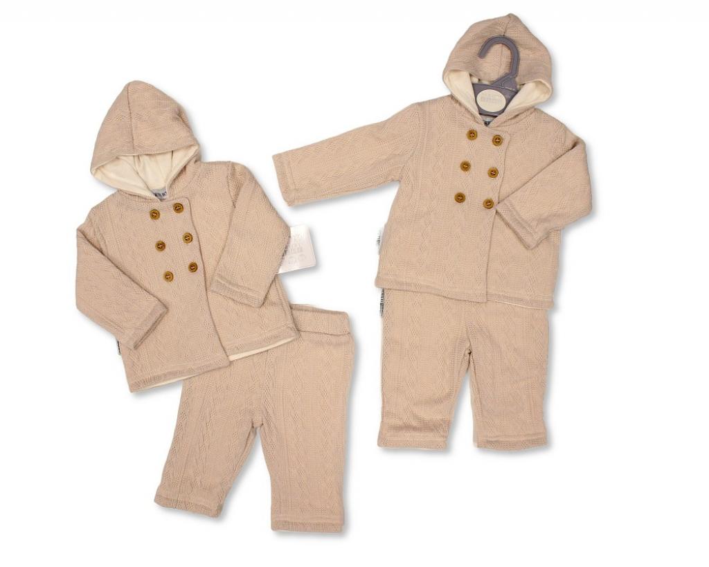 Nursery Time BIS-2020-2529T All sizes = 5035320225296 NT2020-2529T Taupe Knitted Two Piece Set (NB-6m)