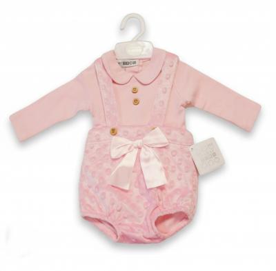 Nursery Time BIS-2020-2606 5035320126067 NT2020-2606-P Bubble/Popcorn Short Dungaree Set (NB-9 months)