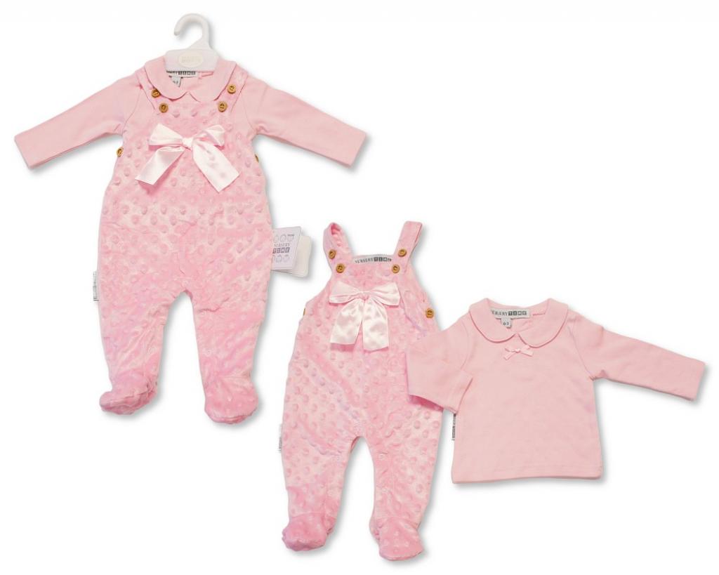 Nursery Time BIS-2020-2608 5035320126081 NT2020-2608 Bubble/Popcorn Dungaree Set (NB-9 months)