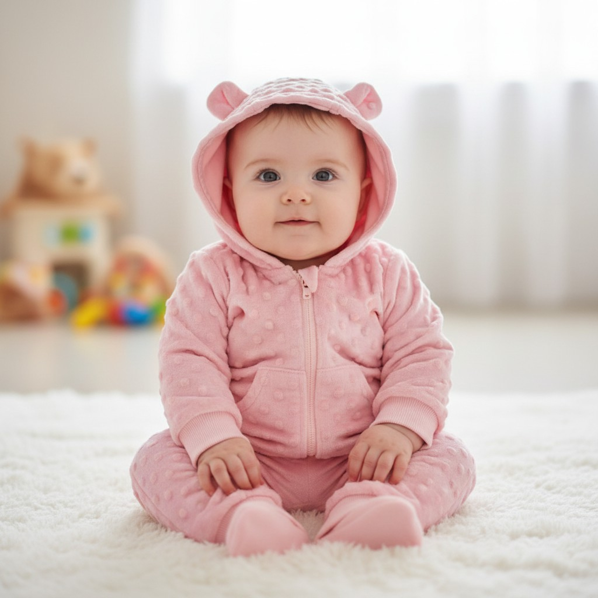Nursery Time BIS-2020-2610 5035320126108 NT2020-2610-P Bubble/Popcorn Two Piece Set (0-9 months)