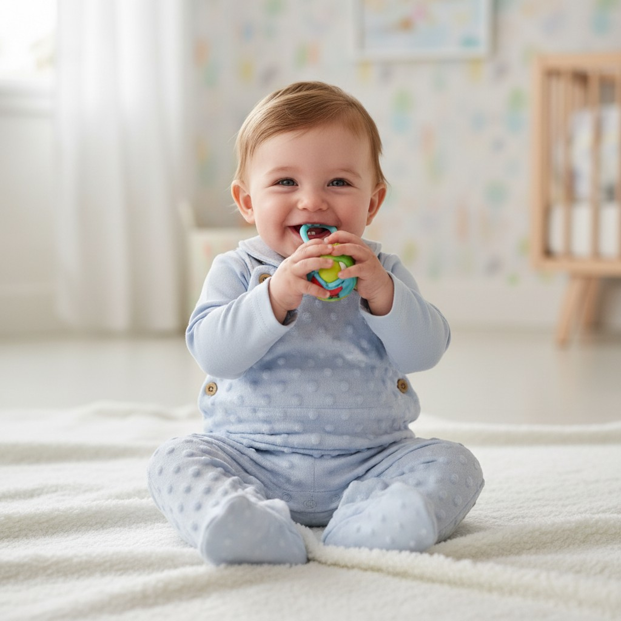 Nursery Time BIS-2020-2615 5035320126135 NT2020-2613-S Bubble/Popcorn Dungaree Set (NB-9 months)
