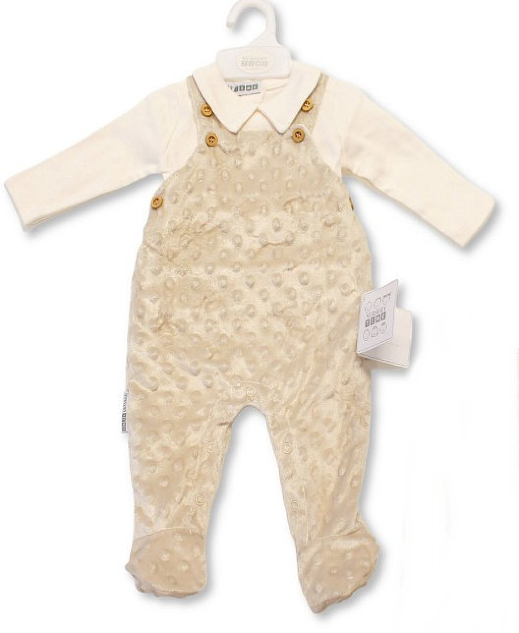 Nursery Time BIS-2020-2618 5035320126180 NT2020-2618T Bubble/Popcorn Dungaree Set (NB-9 months)