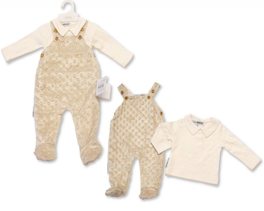 Nursery Time BIS-2020-2618 5035320126180 NT2020-2618 Bubble/Popcorn Dungaree Set (NB-9 months)