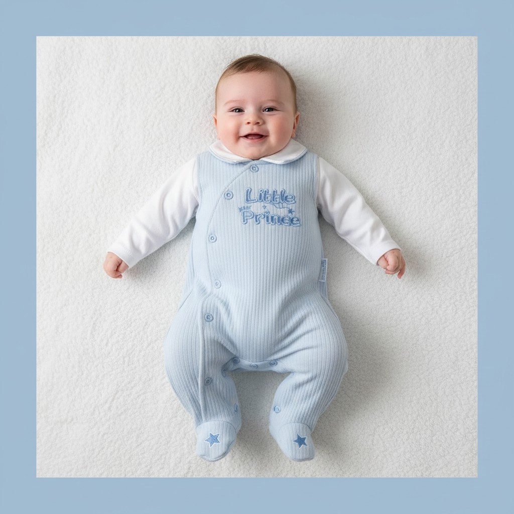 My Little Chick Bis-2020-2666 5035320126111 ML2020-2666 Little Prince  Dungaree & Top (NB-6 months)