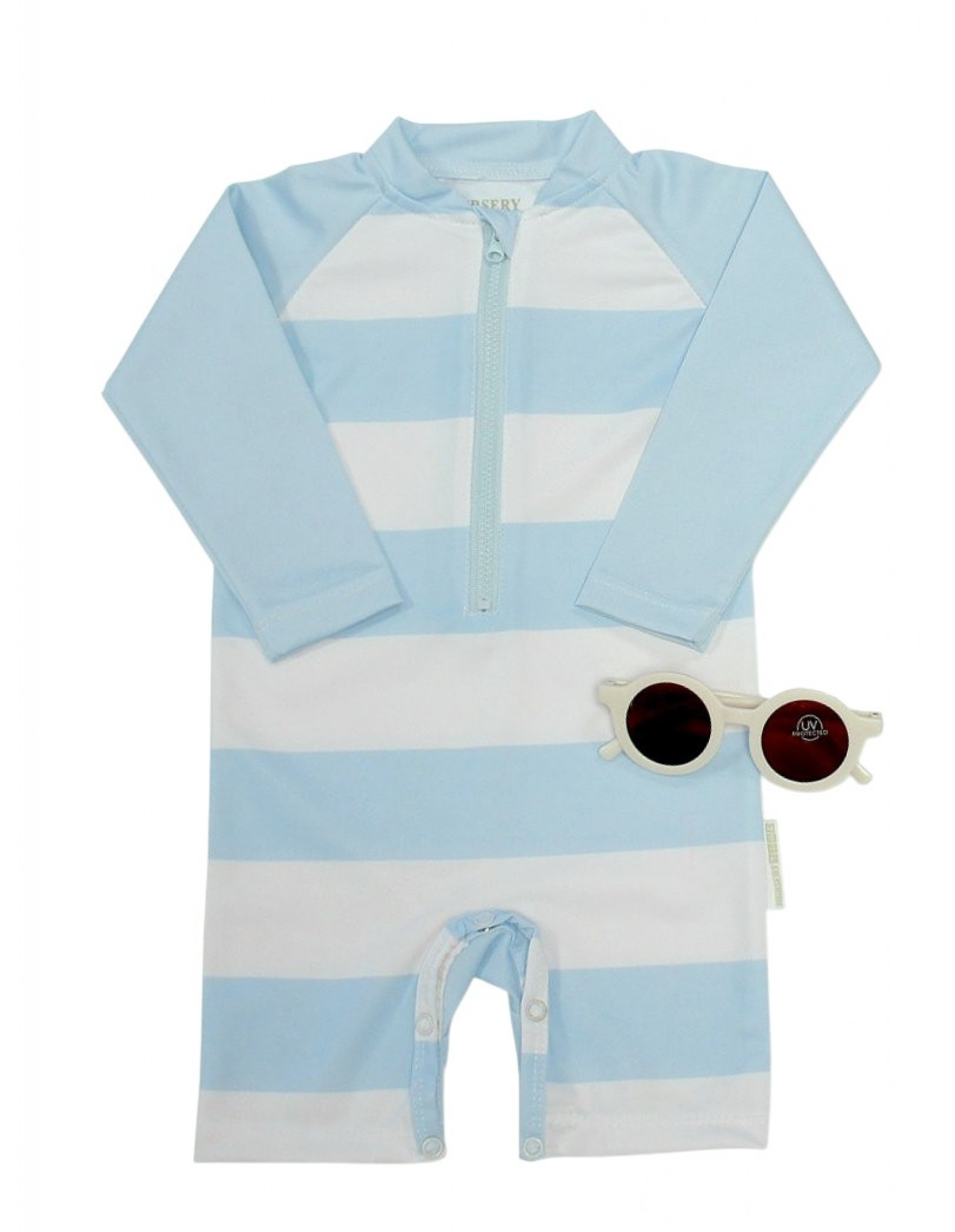 Nursery Time BIS-2120-6232 5035320162324 NT2020-6232-S Stripped Swimsuit and Sunglasses (12-24 months)