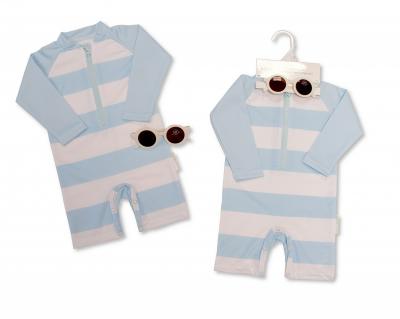Nursery Time BIS-2120-6232 5035320162324 NT2020-6232-S Stripped Swimsuit and Sunglasses (12-24 months)