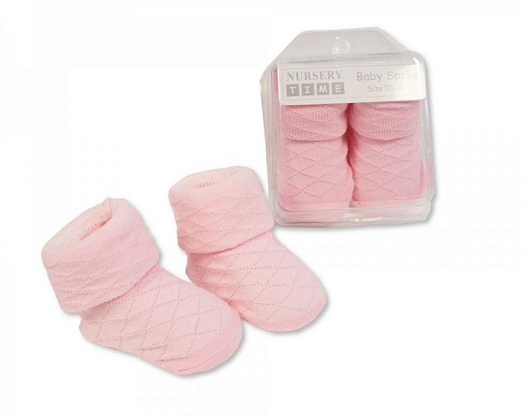 Nursery Time Bw 61-2114l 5035320021148 NT2114-P Pink Diamond Boxed Sock (00-0)