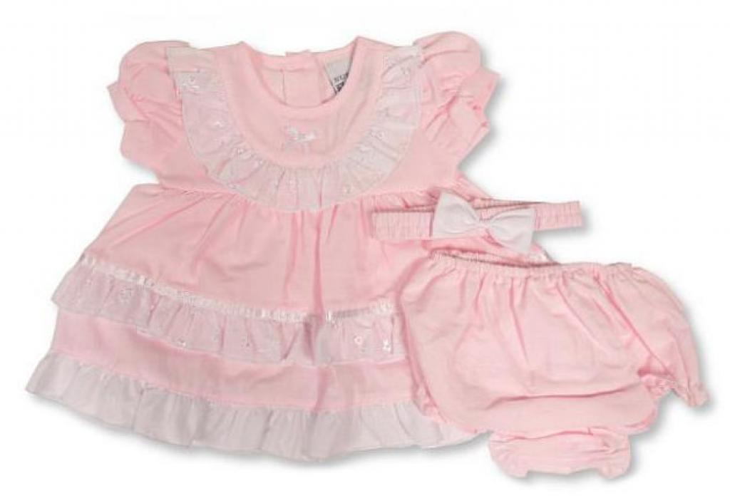 Nursery Time 20-6095 5035320160955 NT2120-6095P Frilly Dress (Nb-6 months)