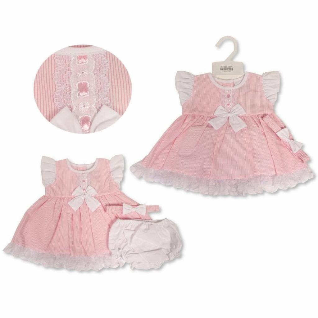 Nursery Time 2120-6096 5035320160962 NT2120-6096 Lace and Bow Dress  (Nb-6 months)