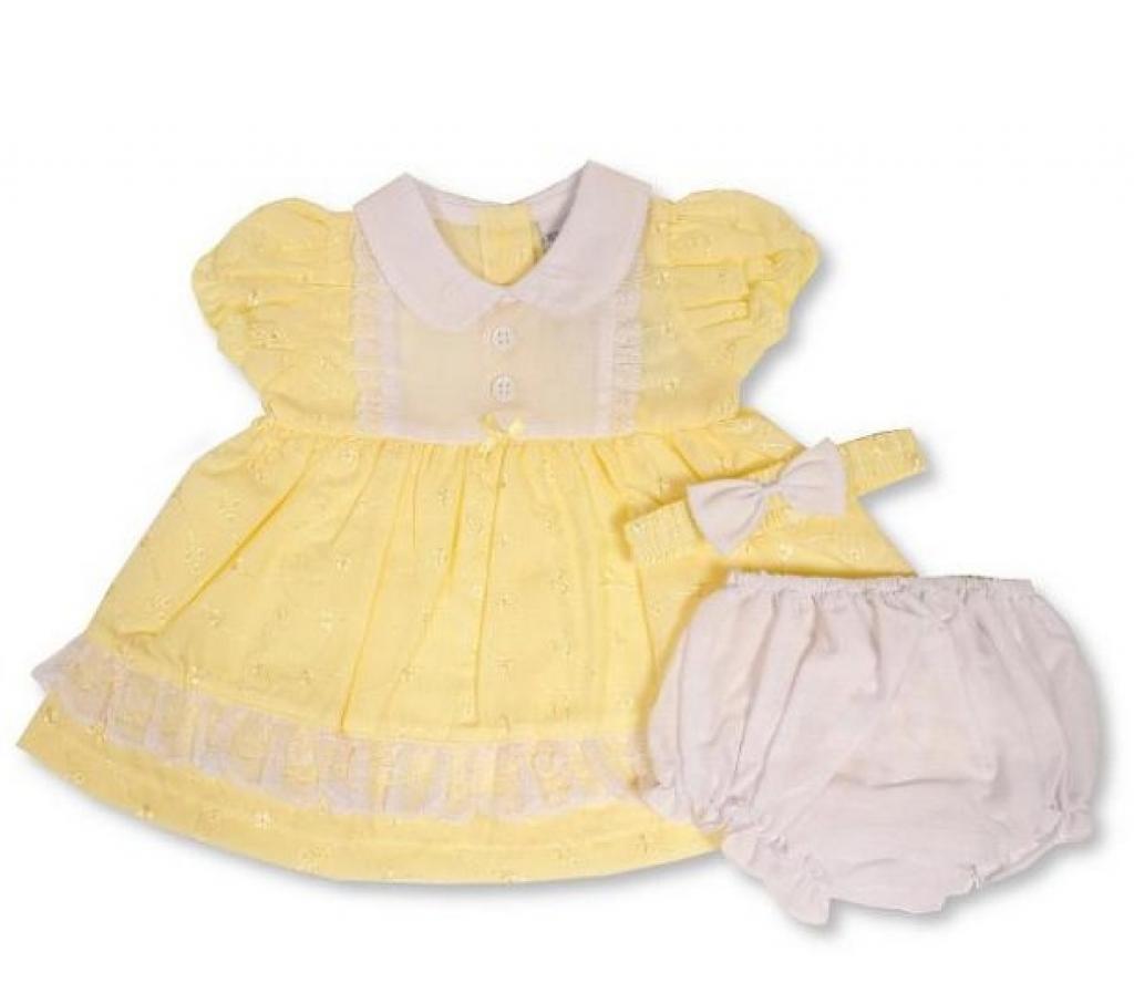Nursery Time 2120-6104 5035320161044 NT2120-6104 Broderie Anglaise Dress  (Nb-6 months)