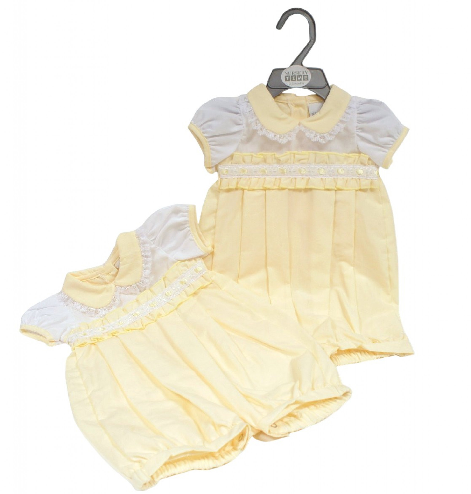 Nursery Time BIS-2120-6155 5035320161556 NT2120-6155Y "Lace" Romper (Nb-6 months)