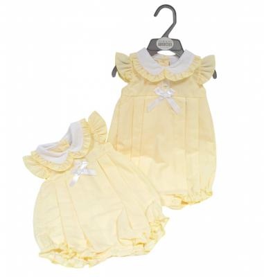 Nursery Time BIS-2120-6156 5035320161563 NT2120-6156-Y "Bow" Romper (Nb-6 months)