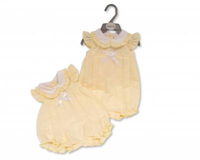 Nursery Time BIS-2120-6156 5035320161563 NT2120-6156Y "Bow" Romper (Nb-6 months)