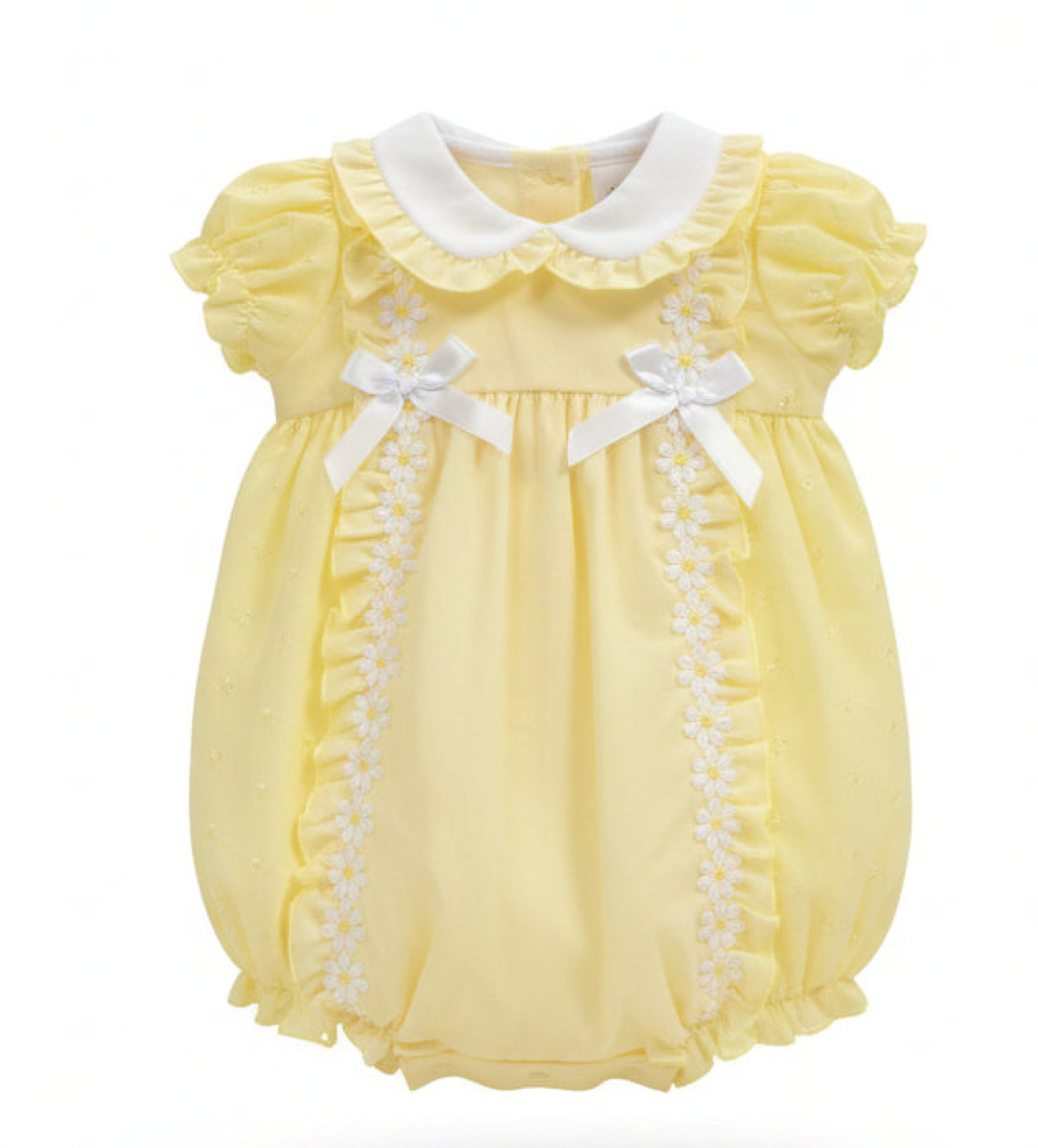 Nursery Time BIS-2120-6158 5035320161587 NT2120-6158-Y "Daisy and Bows" Romper (Nb-6 months)