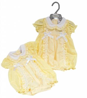 NT2120-6158Y  "Daisy and Bows" Romper  (Nb-6 months)
