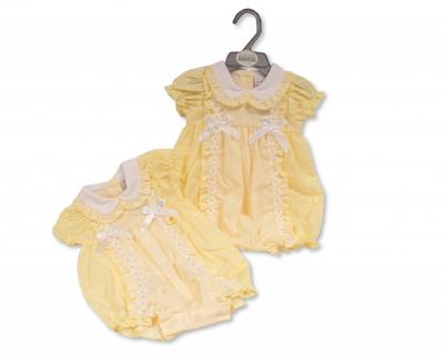 Nursery Time BIS-2120-6158 5035320161587 NT2120-6158Y "Daisy and Bows" Romper (Nb-6 months)