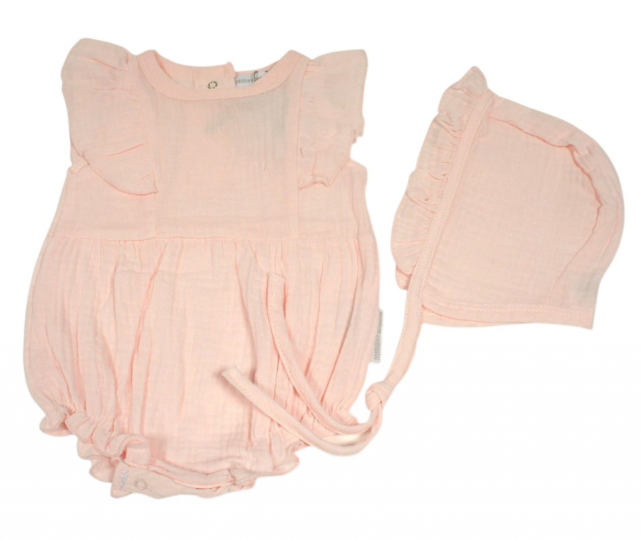 Nursery Time 2120-6169 5035320161693 NT2120-6169P Muslin Frills Romper Set (3-12 months)