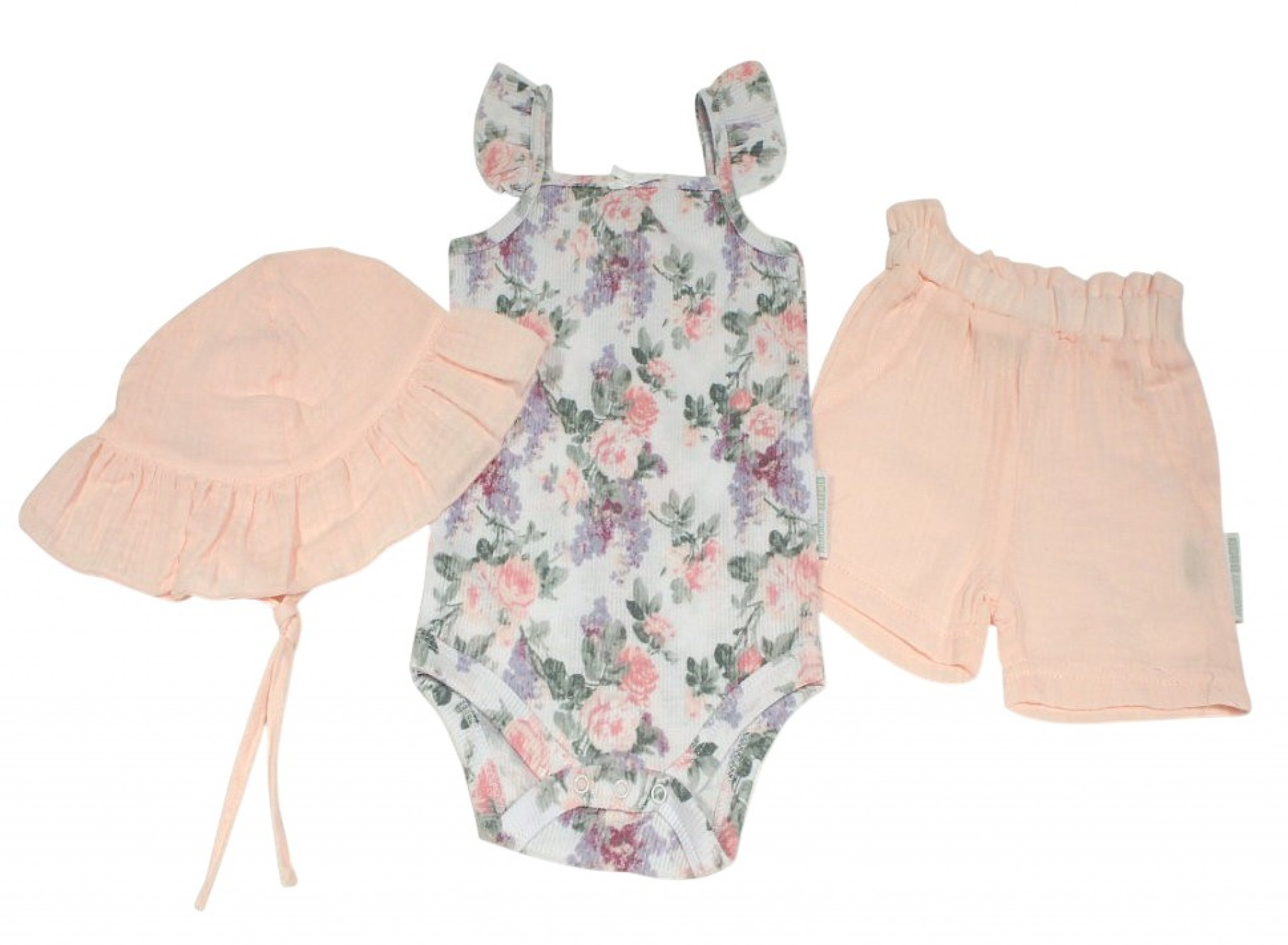 Nursery Time 2120-6170 5035320161709 NT2120-6170P Muslin "Floral" Shorts Set (3-12 months)