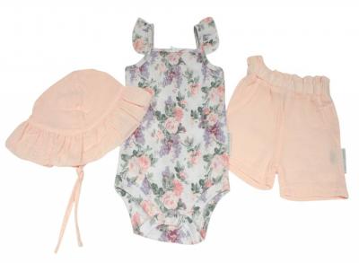 NT2120-6170P  Muslin "Floral" Shorts Set  (3-12 months)