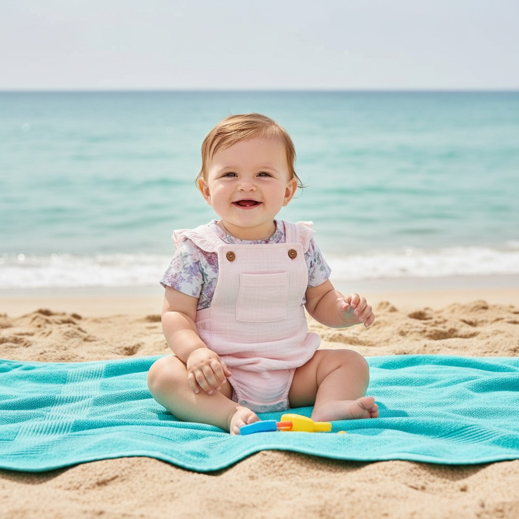 Nursery Time 2120-6171 5035320161716 NT2120-6171p Muslin "Floral" Dungaree Set (3-12 months)