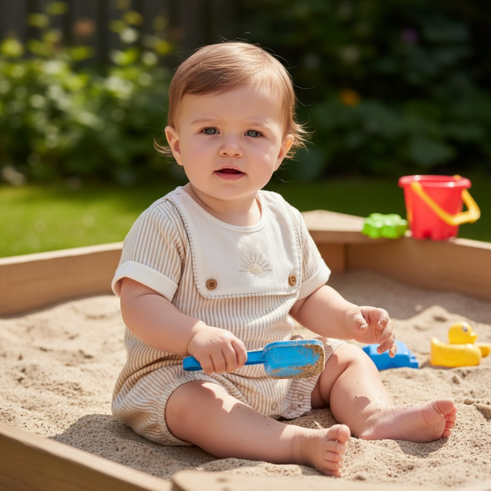 Nursery Time Bis-2120-6191 5035320161914 NT2120-6191-T Striped "Sunrise" Romper (0-6 months)