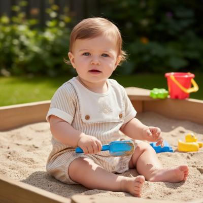 NT2120-6191-T  Striped "Sunrise" Romper  (0-6 months)