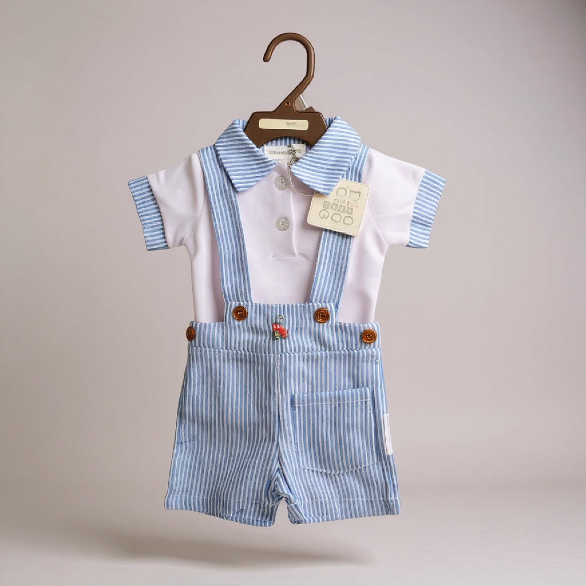 Nursery Time Bis-2120-6342 503532006342 3 NT2120-6342S Tractor Shorts and Polo Shirt (Nb-9 months)