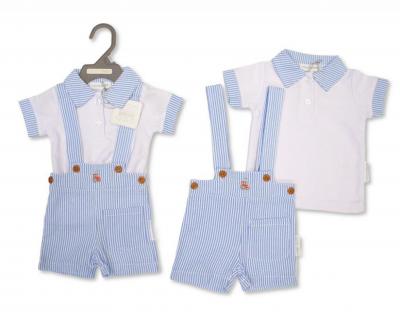 Nursery Time Bis-2120-6342 503532006342 3 NT2120-6342S Tractor Shorts and Polo Shirt (Nb-9 months)