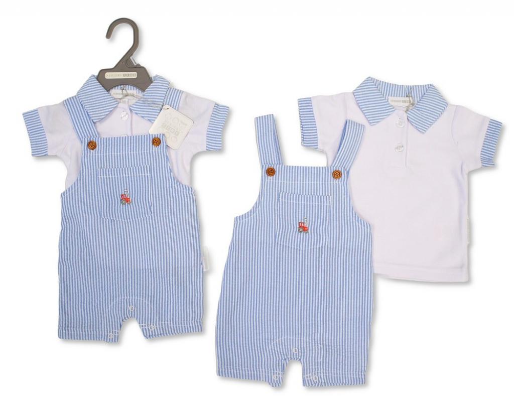 Nursery Time Bis-2120-6343 503532006346 1 NT2120-6343 Tractor Dungaree and polo shirt( Nb-9 months)