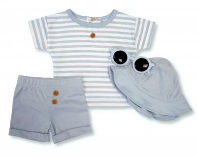 NT2120-6344B  Striped Shorts with Glasses and Hat  (Nb-9 months)