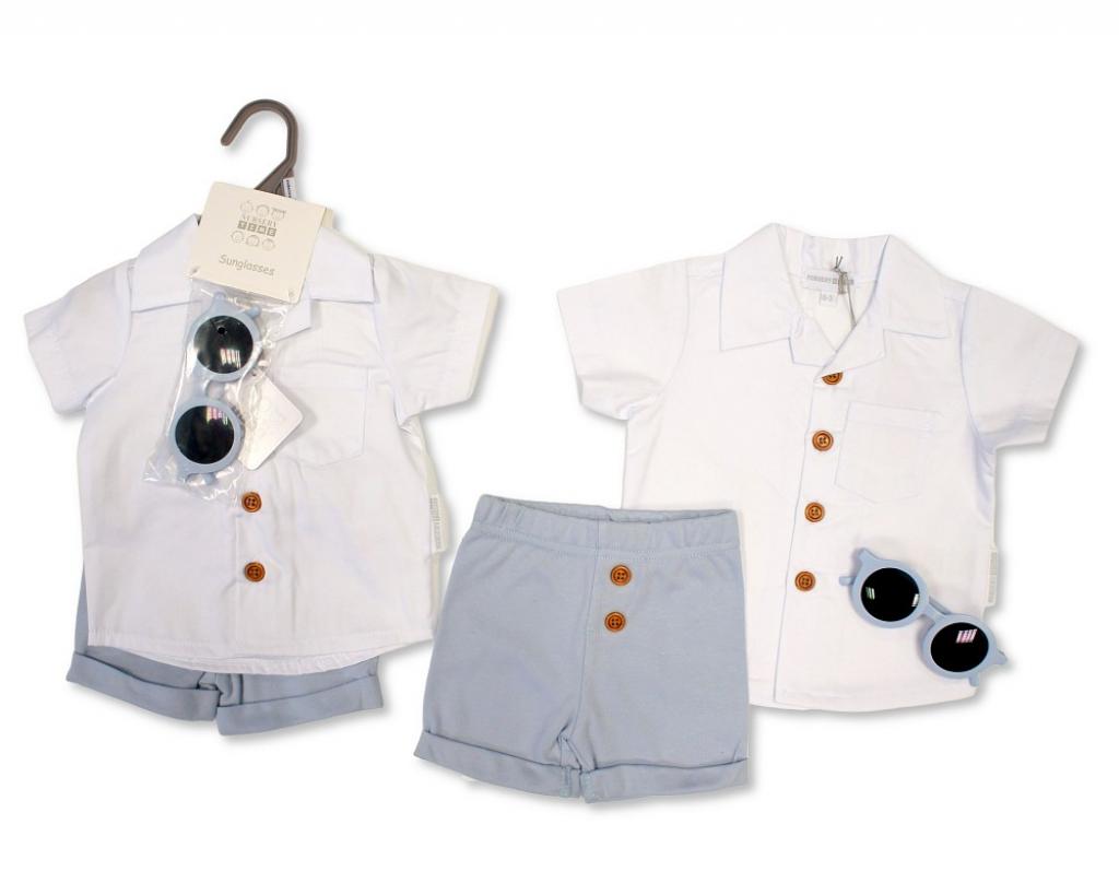 Nursery Time Bis-2120-6345 5035320063454 NT2120-6345 Striped shorts  with glasses ( Nb-9 months)