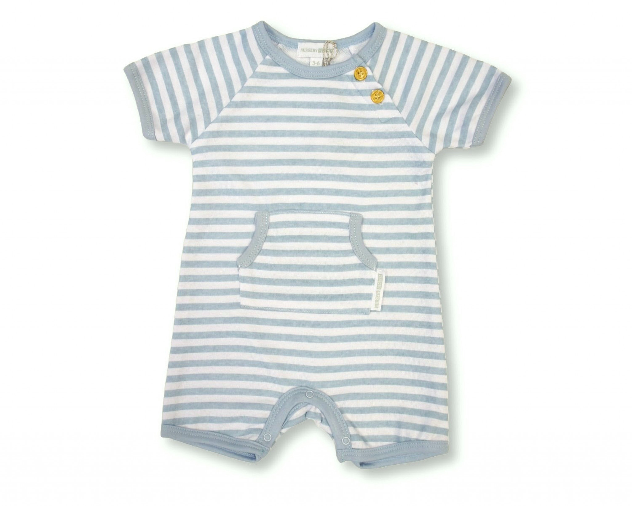 Nursery Time Bis-2120-6347 503532006347 8 NT2120-6347B Striped Romper (Nb-9 months)