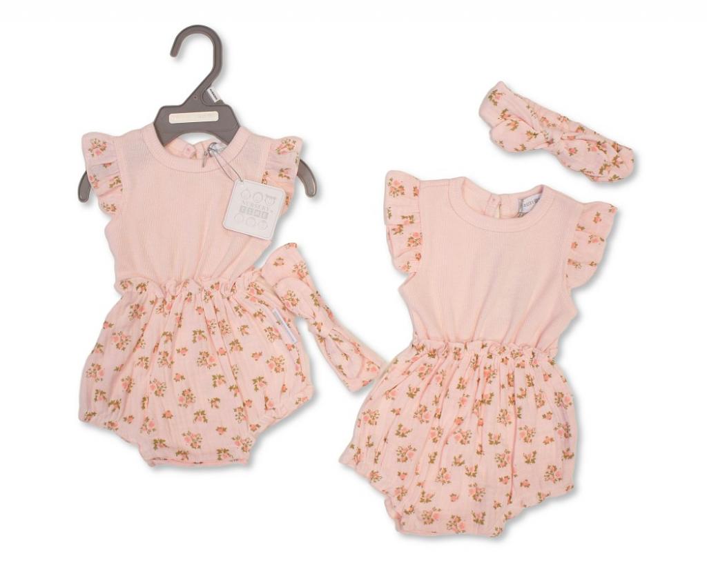 Nursery Time Bis-2120-6350 503532006350 8 NT2120-6350 Floral Jam Pant set and headband ( Nb-9 months)