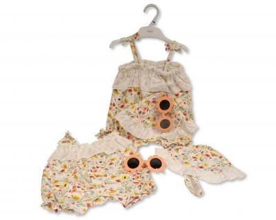 Nursery Time Bis-2120-6353 5035320063539 NT2120-6353F  "Wild Flowers" Romper Set (0-9 months)
