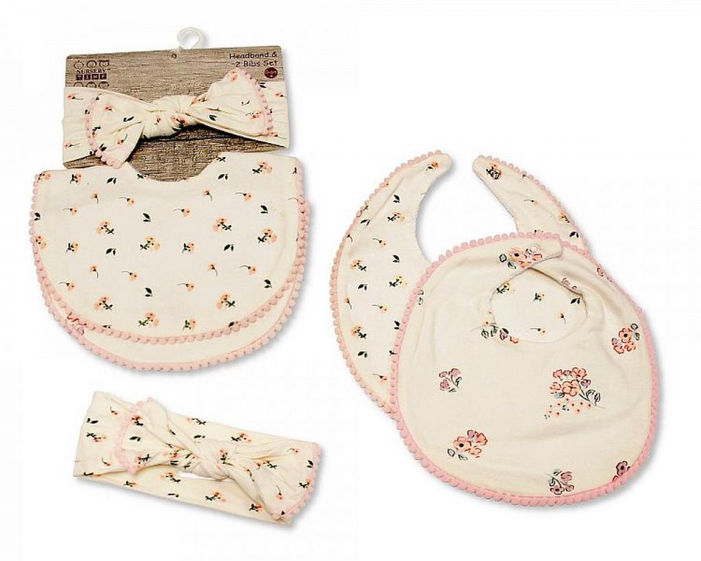 Nursery Time GP-25-1022 5035320250229 NT25-1022 Bib and Headband Set (0-6 months)